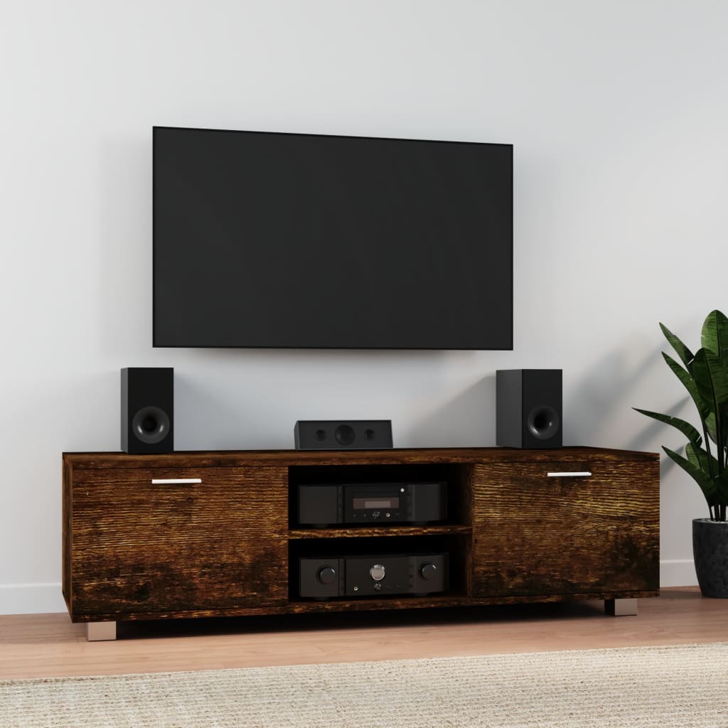 Tv-meubel 140x40,5x35 cm bewerkt hout gerookt eikenkleurig is nu te koop bij PeponiXL, paradijselijk wonen!