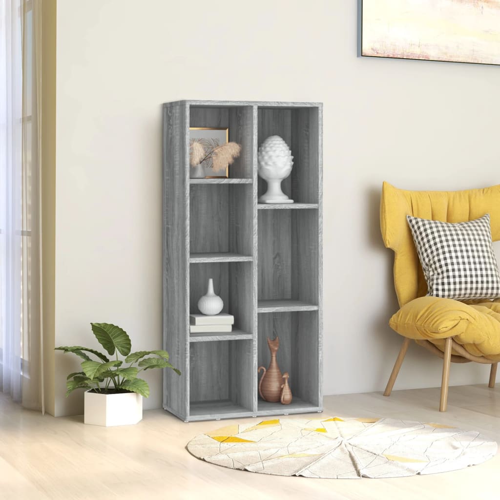 Boekenkast 50x25x106 cm grijs sonoma eikenkleurig is nu te koop bij PeponiXL, paradijselijk wonen!