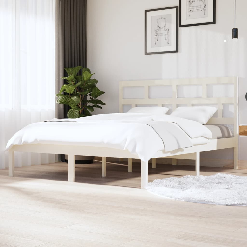 Bedframe massief grenenhout wit 160x200 cm is nu te koop bij PeponiXL, paradijselijk wonen!
