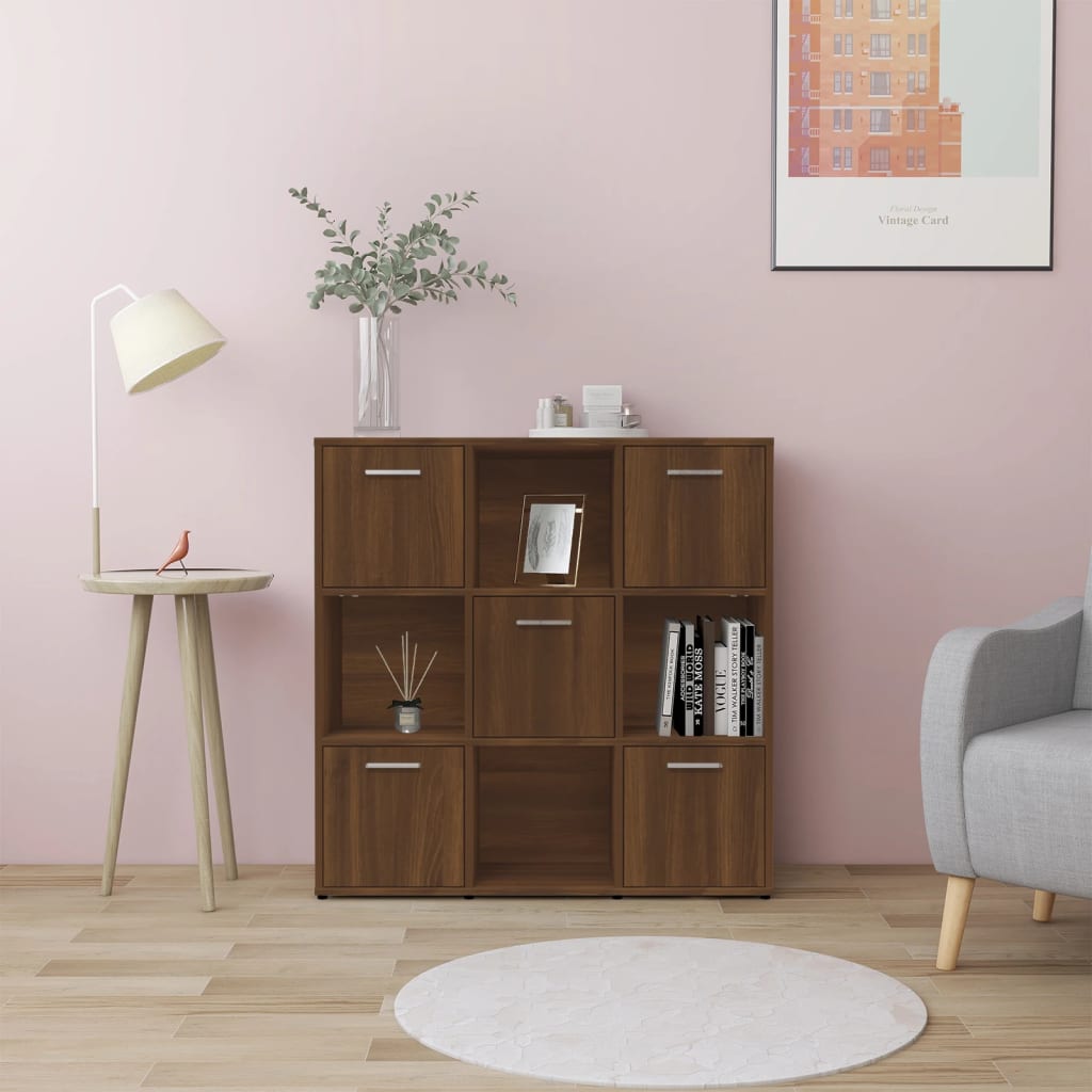 Boekenkast 90x30x90 cm bewerkt hout bruin eikenkleur is nu te koop bij PeponiXL, paradijselijk wonen!