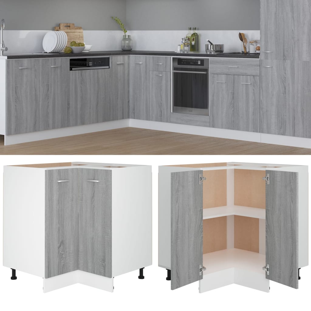 Keukenkastje Lyon 75,5x75,5x81,5 cm bewerkt hout grijs sonoma eiken is nu te koop bij PeponiXL, paradijselijk wonen!