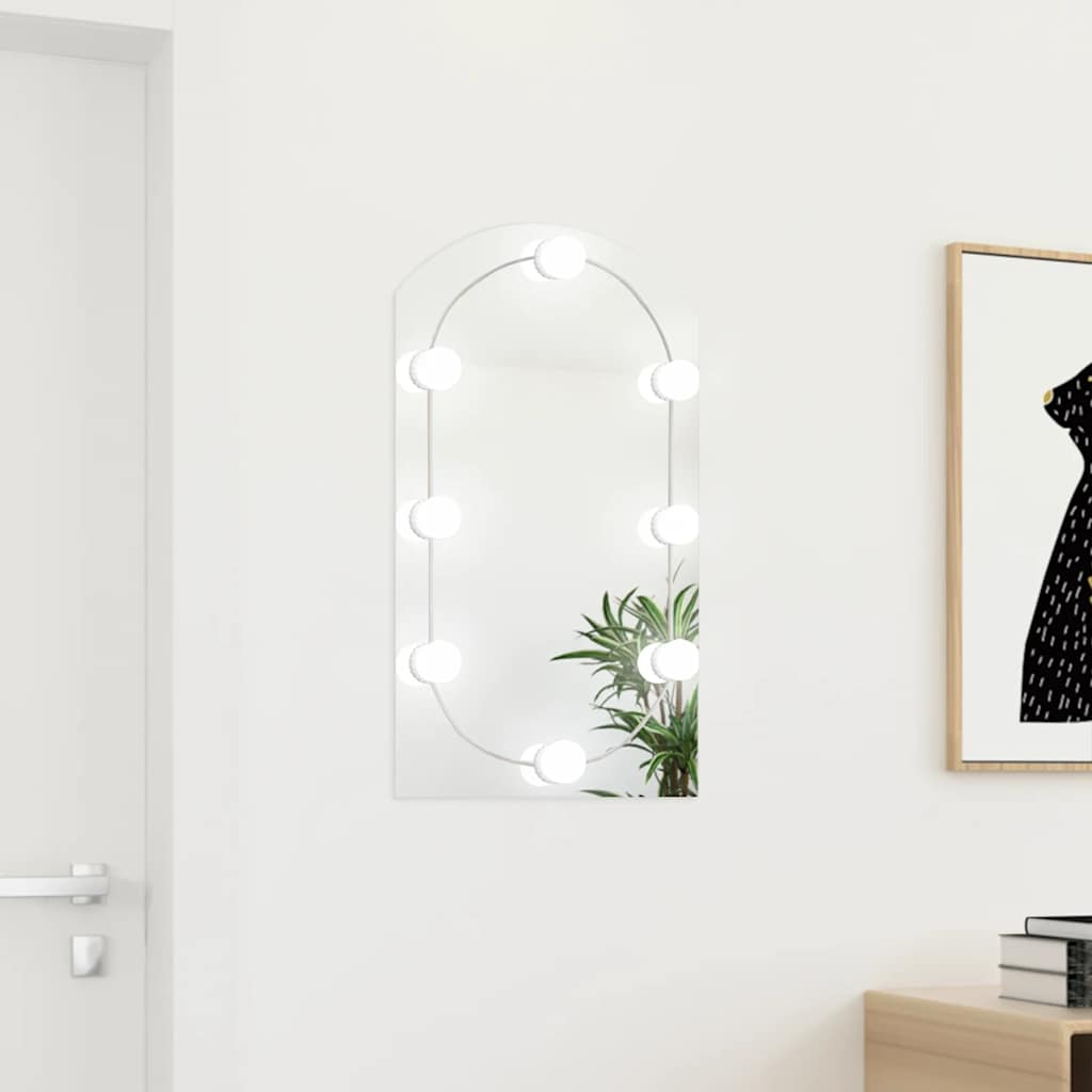 Spiegel met LED-verlichting boog 70x40 cm glas is nu te koop bij PeponiXL, paradijselijk wonen!