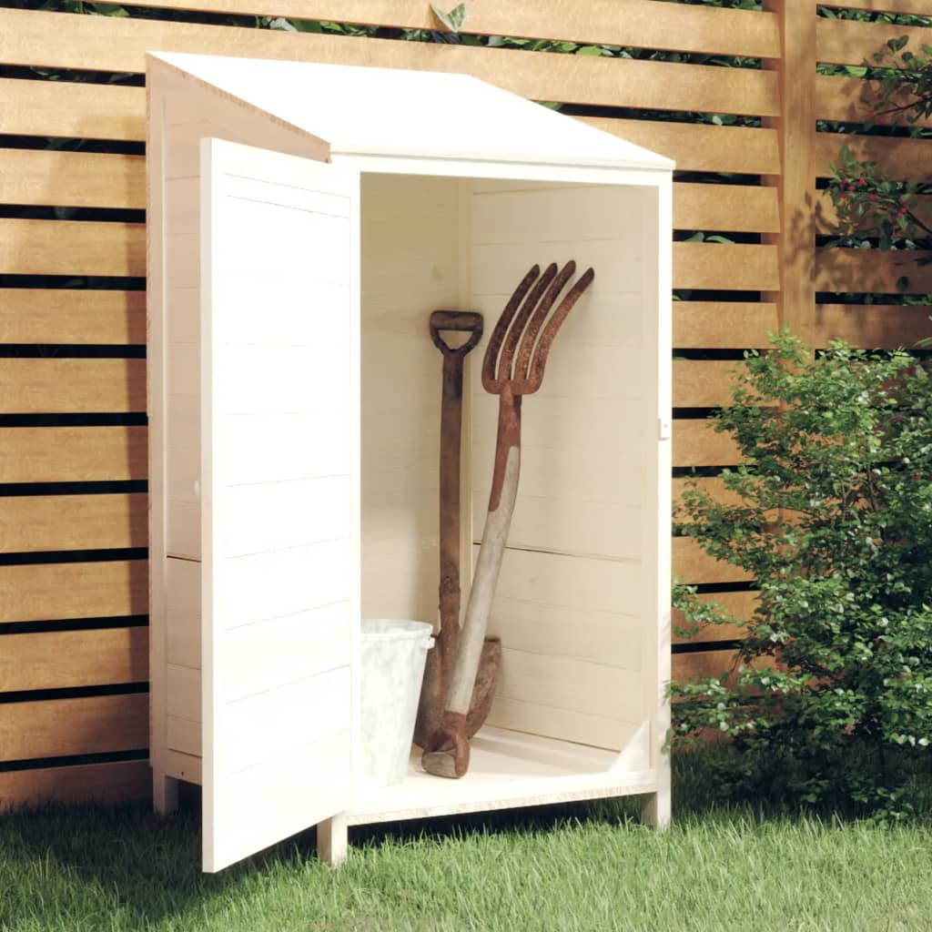 Tuinschuur 55x52x112 cm massief vurenhout wit is nu te koop bij PeponiXL, paradijselijk wonen!