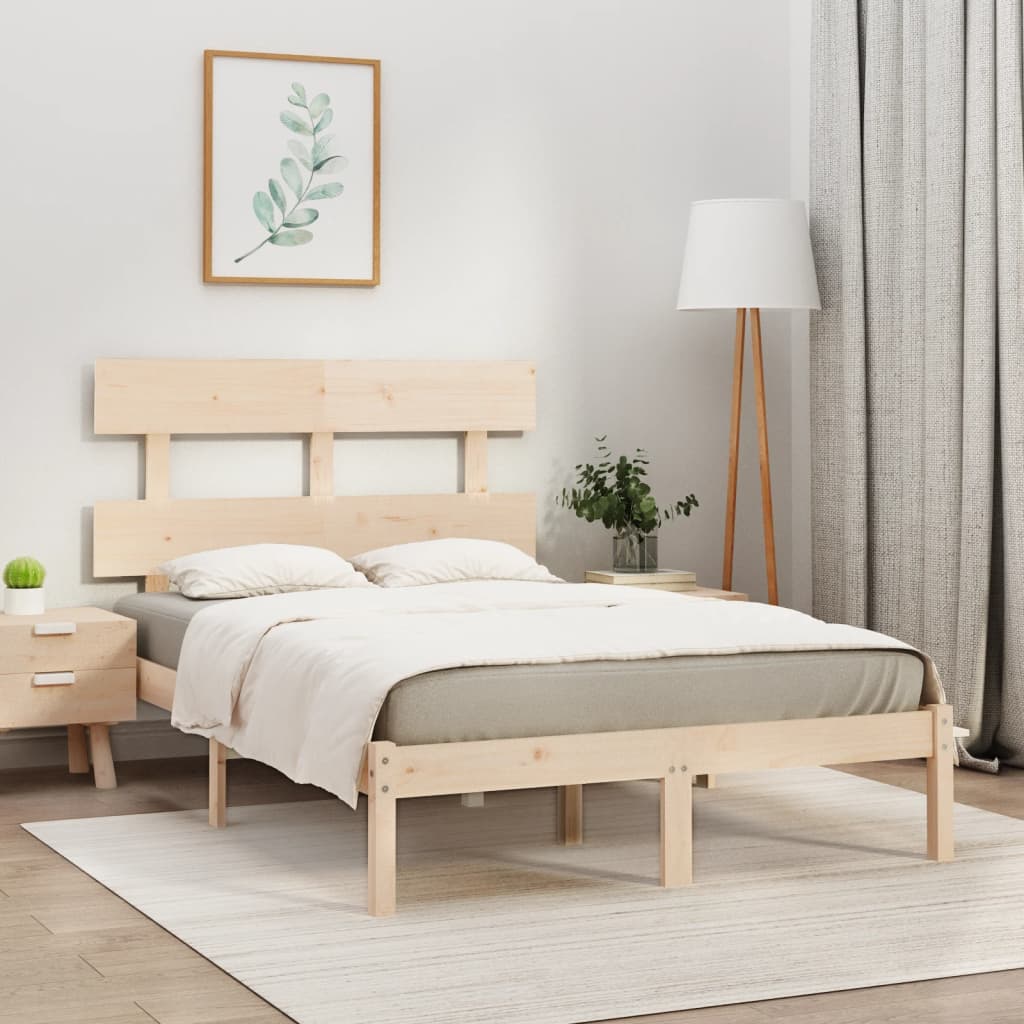 Bedframe massief hout 140x190 cm is nu te koop bij PeponiXL, paradijselijk wonen!