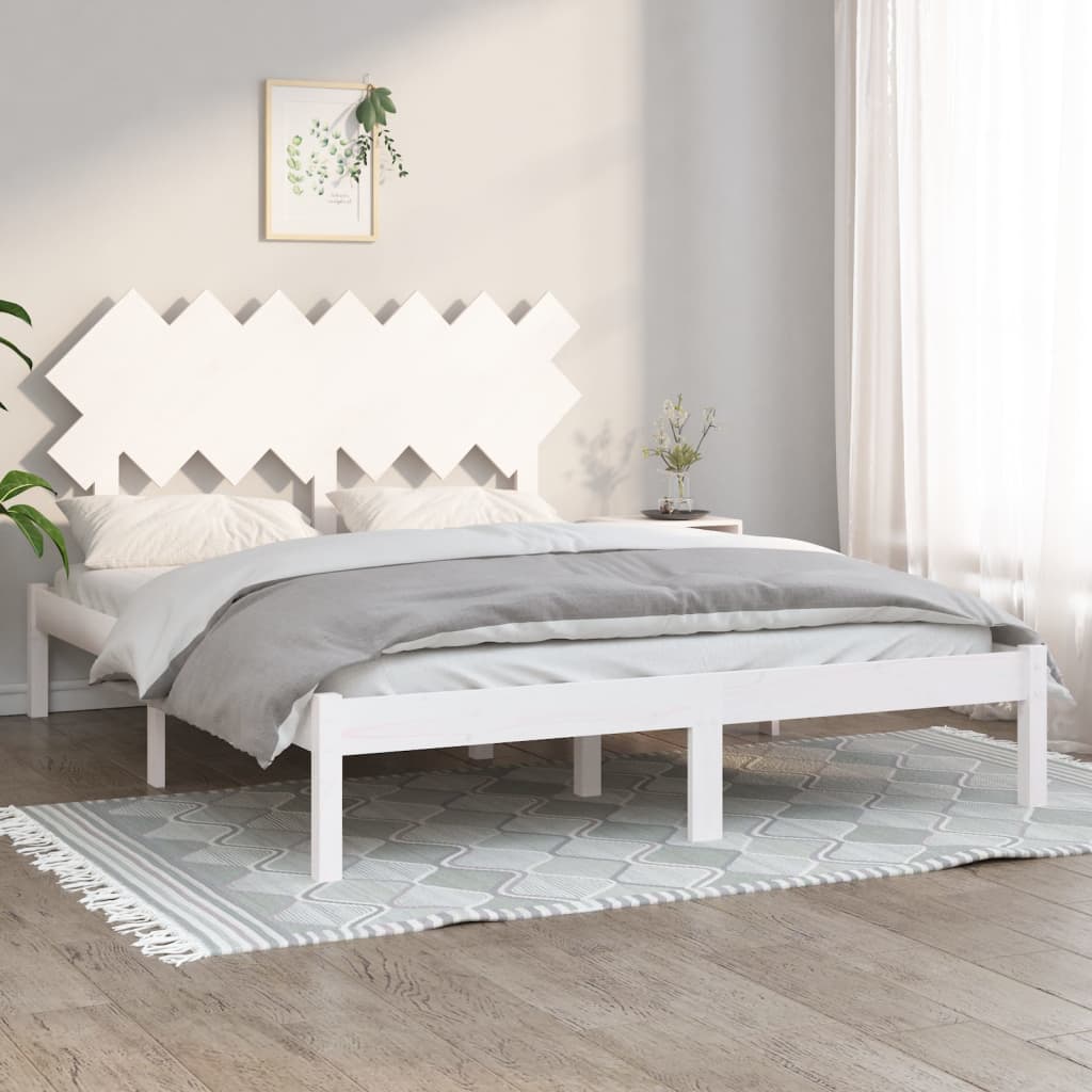 Bedframe massief hout wit 140x200 cm is nu te koop bij PeponiXL, paradijselijk wonen!
