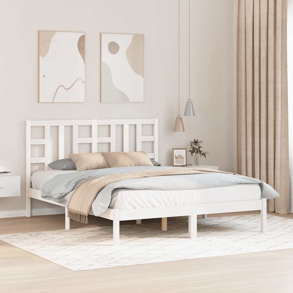 Bedframe massief hout wit 150x200 cm is nu te koop bij PeponiXL, paradijselijk wonen!