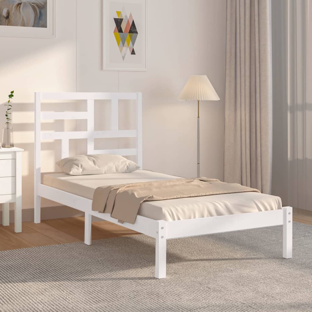 Bedframe massief hout wit 75x190 cm is nu te koop bij PeponiXL, paradijselijk wonen!