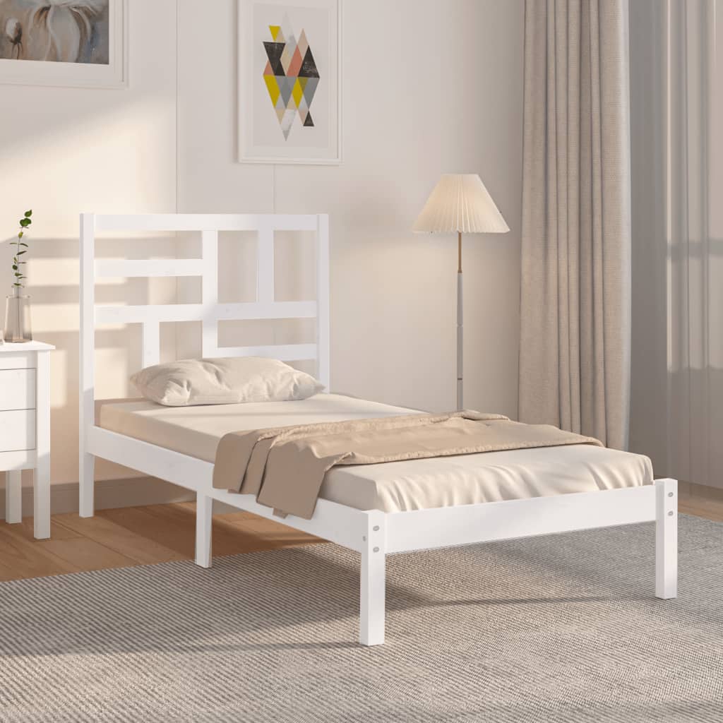 Bedframe massief hout wit 90x190 cm is nu te koop bij PeponiXL, paradijselijk wonen!
