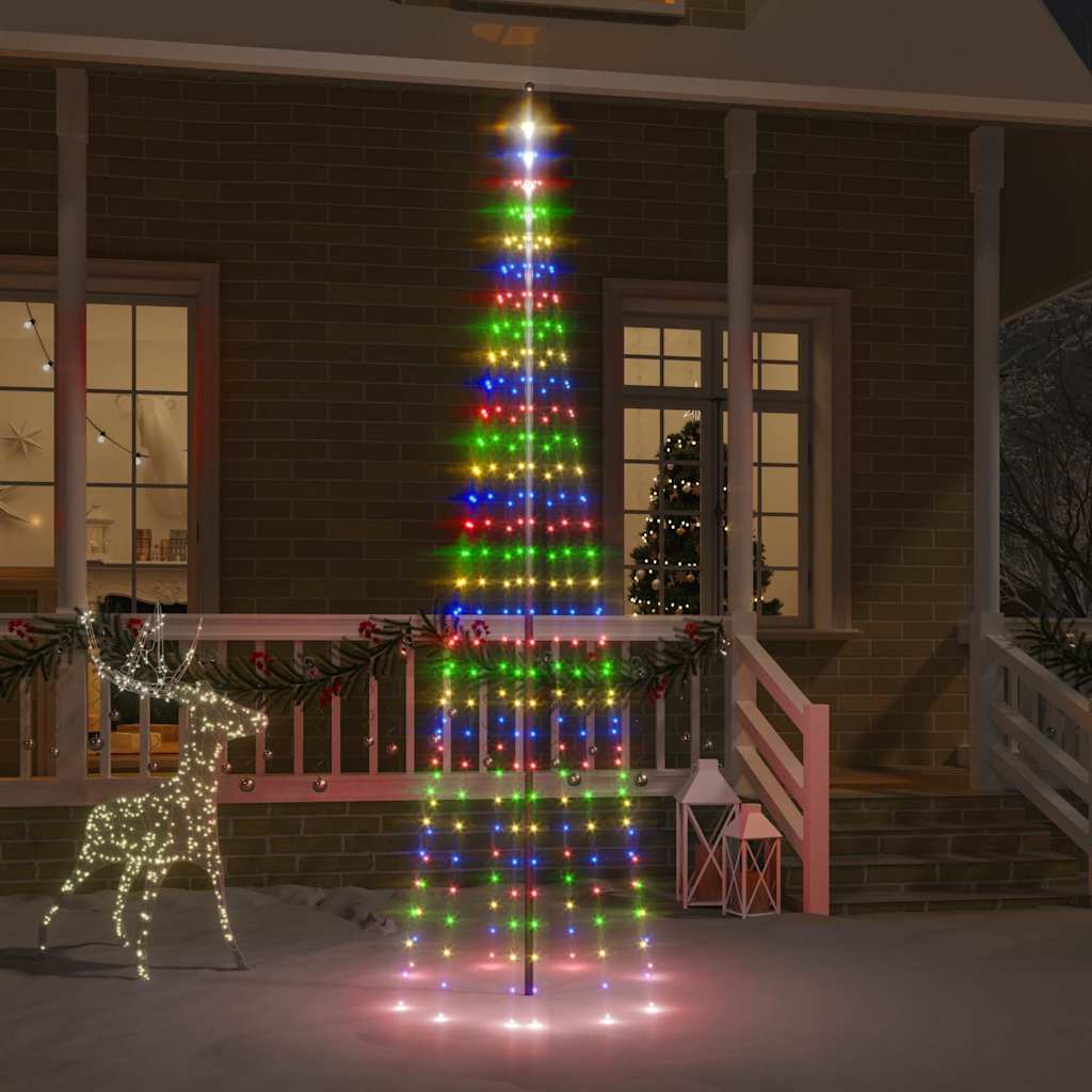 Vlaggenmast kerstboom 310 LED's meerkleurig 300 cm is nu te koop bij PeponiXL, paradijselijk wonen!