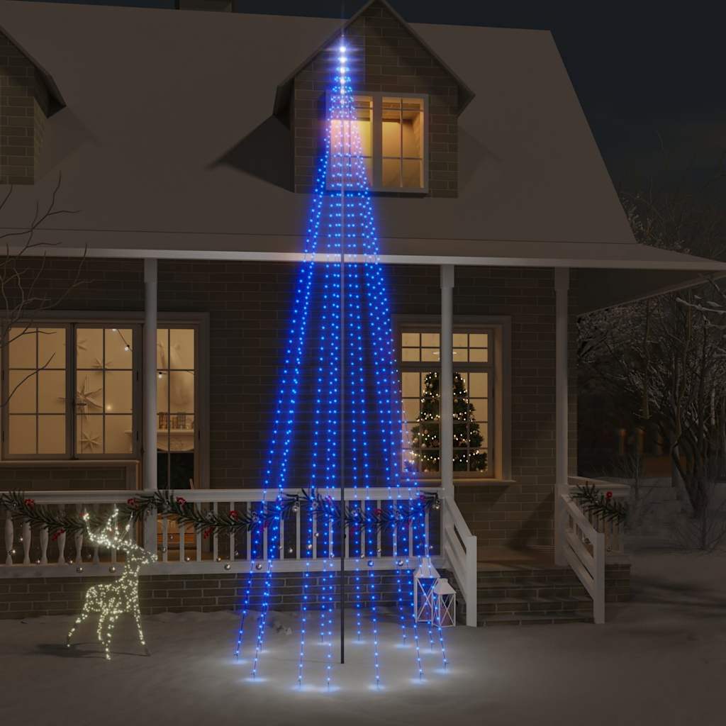 Vlaggenmast kerstboom 732 LED's blauw 500 cm is nu te koop bij PeponiXL, paradijselijk wonen!