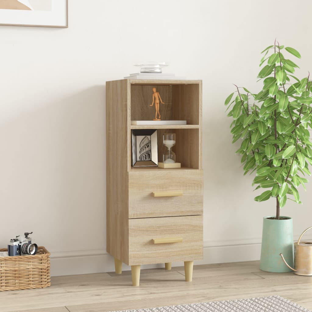 Dressoir 34,5x34x90 cm bewerkt hout sonoma eikenkleurig is nu te koop bij PeponiXL, paradijselijk wonen!