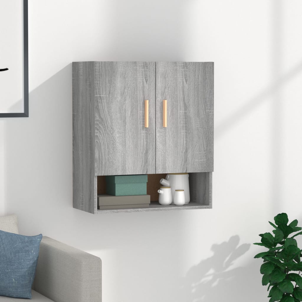 Wandkast 60x31x70 cm bewerkt hout grijs sonoma eikenkleurig is nu te koop bij PeponiXL, paradijselijk wonen!