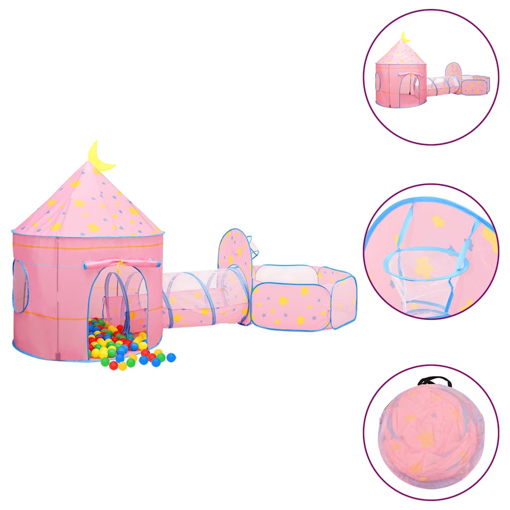 Kinderspeeltent 301x120x128 cm roze is nu te koop bij PeponiXL, paradijselijk wonen!