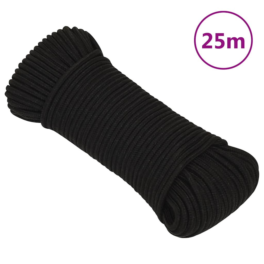 Werktouw 4 mm 25 m polyester zwart is nu te koop bij PeponiXL, paradijselijk wonen!