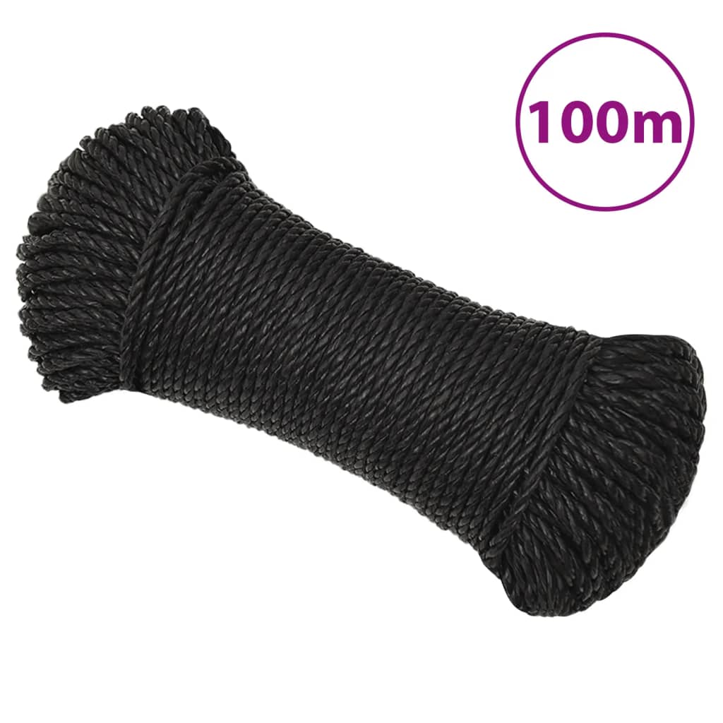 Werktouw 6 mm 100 m polypropeen zwart is nu te koop bij PeponiXL, paradijselijk wonen!