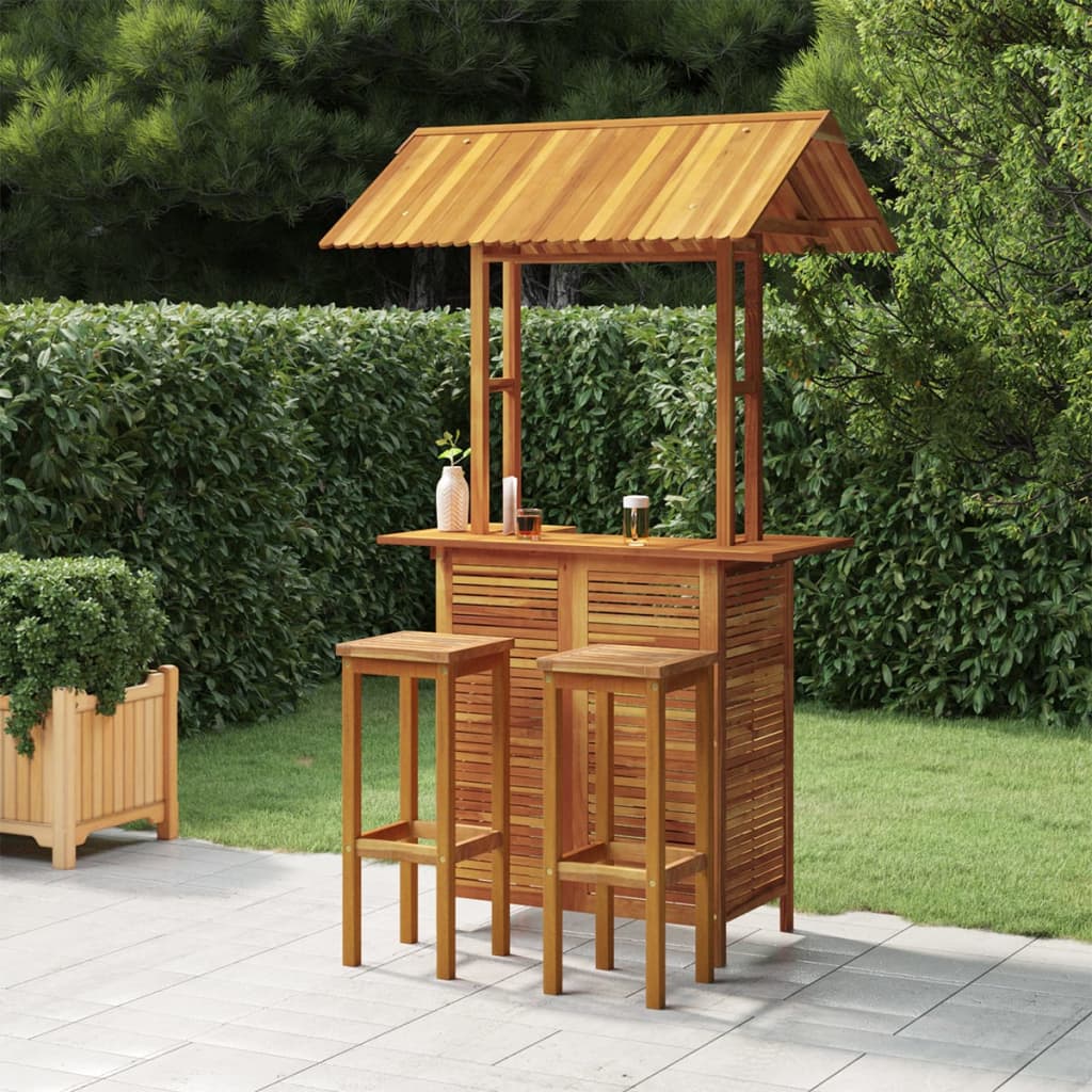 3-delige Tuinbarset massief acaciahout is nu te koop bij PeponiXL, paradijselijk wonen!