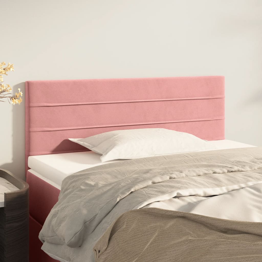 Hoofdbord 90x5x78/88 cm fluweel roze is nu te koop bij PeponiXL, paradijselijk wonen!