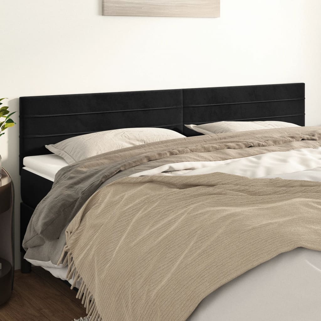 Hoofdborden 180x5x78/88 cm fluweel zwart is nu te koop bij PeponiXL, paradijselijk wonen!