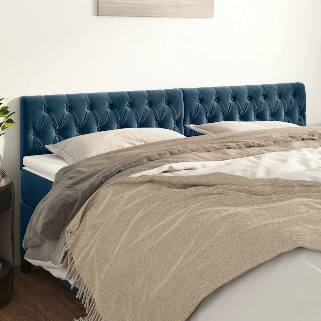 Hoofdborden 180x7x78/88 cm fluweel donkerblauw is nu te koop bij PeponiXL, paradijselijk wonen!