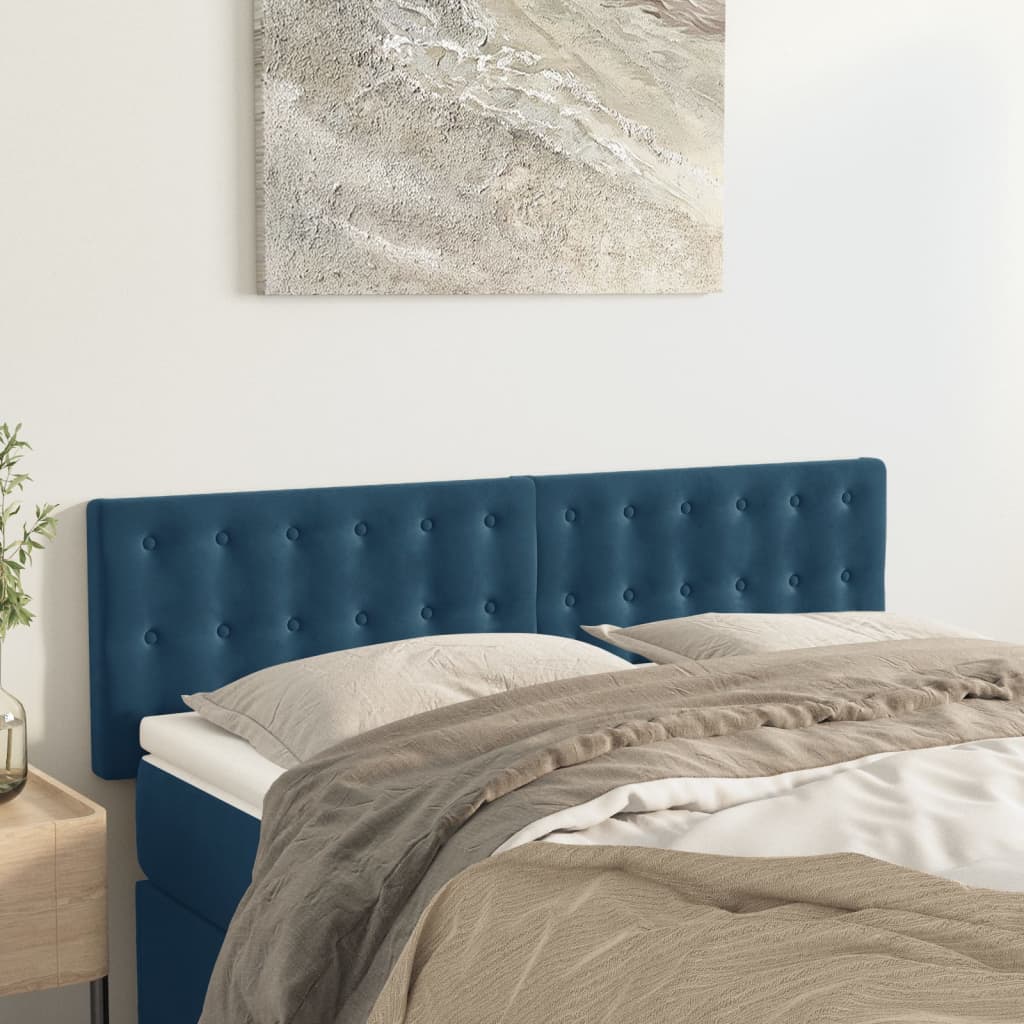 Hoofdborden 144x5x78/88 cm fluweel donkerblauw is nu te koop bij PeponiXL, paradijselijk wonen!