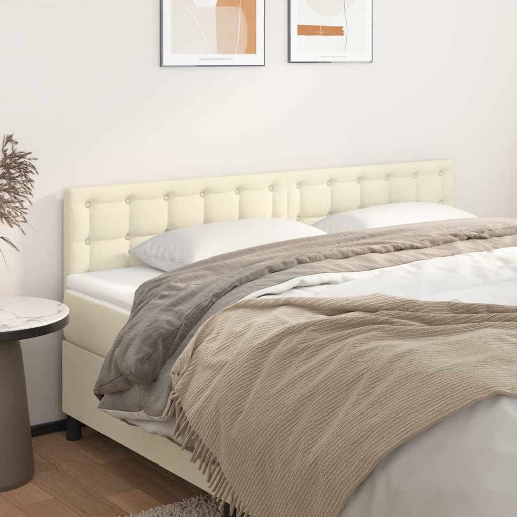 Hoofdborden 160x5x78/88 cm kunstleer crèmekleurig is nu te koop bij PeponiXL, paradijselijk wonen!