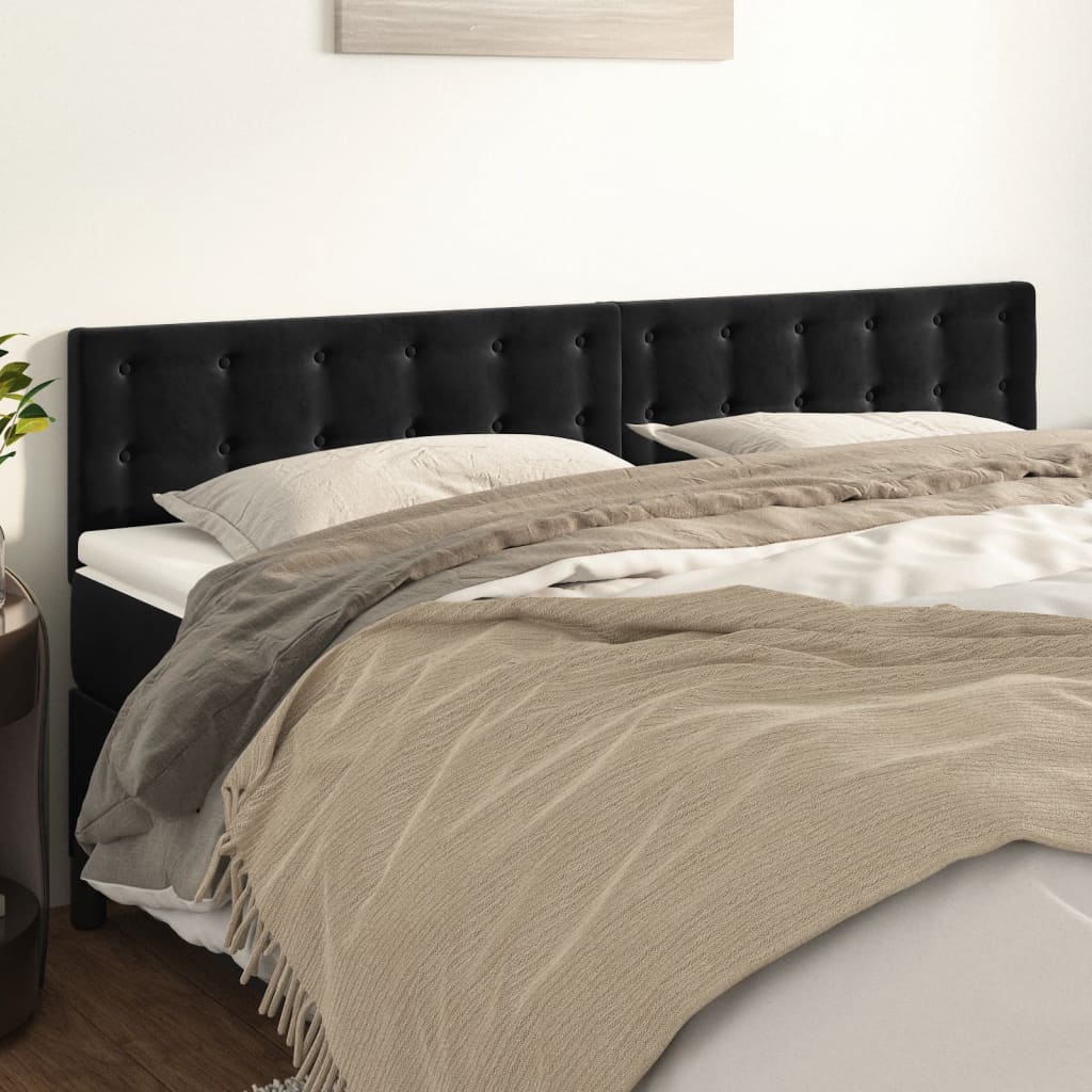 Hoofdborden 160x5x78/88 cm fluweel zwart is nu te koop bij PeponiXL, paradijselijk wonen!