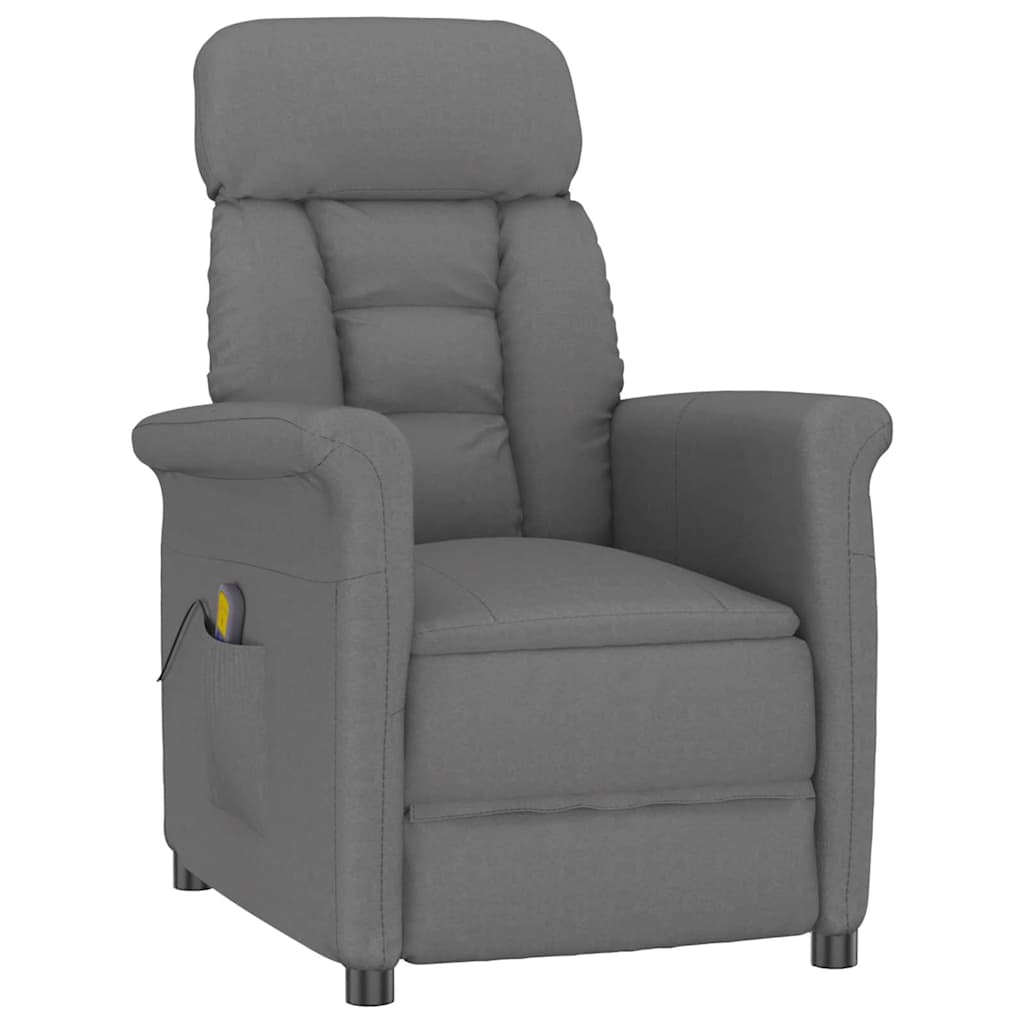Massagestoel Donkergrijs 96.5 x 70.5 x 95 cm Microvezel is nu te koop bij PeponiXL, paradijselijk wonen!