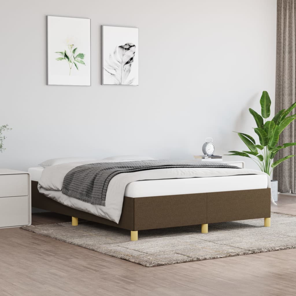 Bedframe zonder matras stof donkerbruin 140x190 cm is nu te koop bij PeponiXL, paradijselijk wonen!