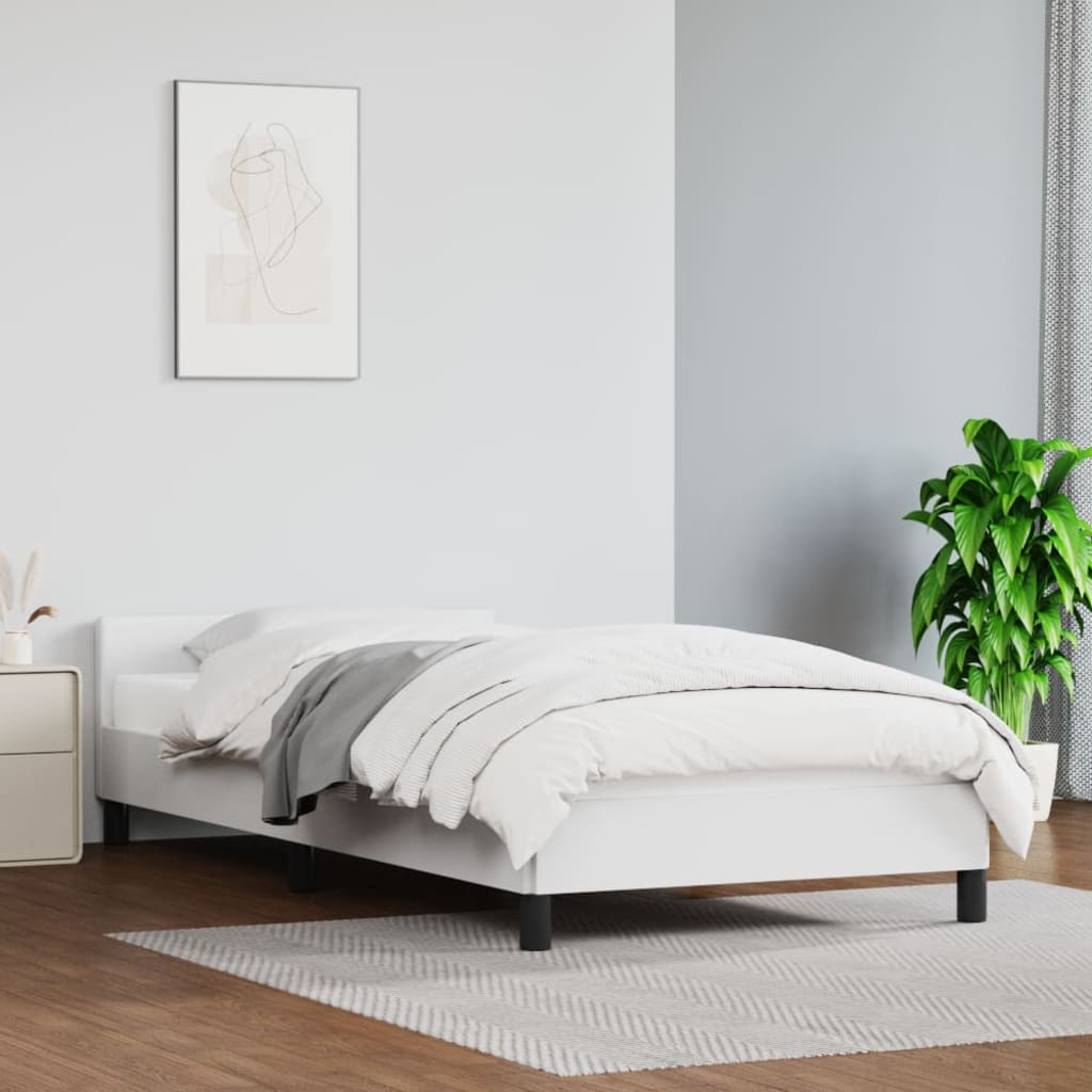 Bedframe met hoofdeinde zonder matras 80x200 cm wit is nu te koop bij PeponiXL, paradijselijk wonen!