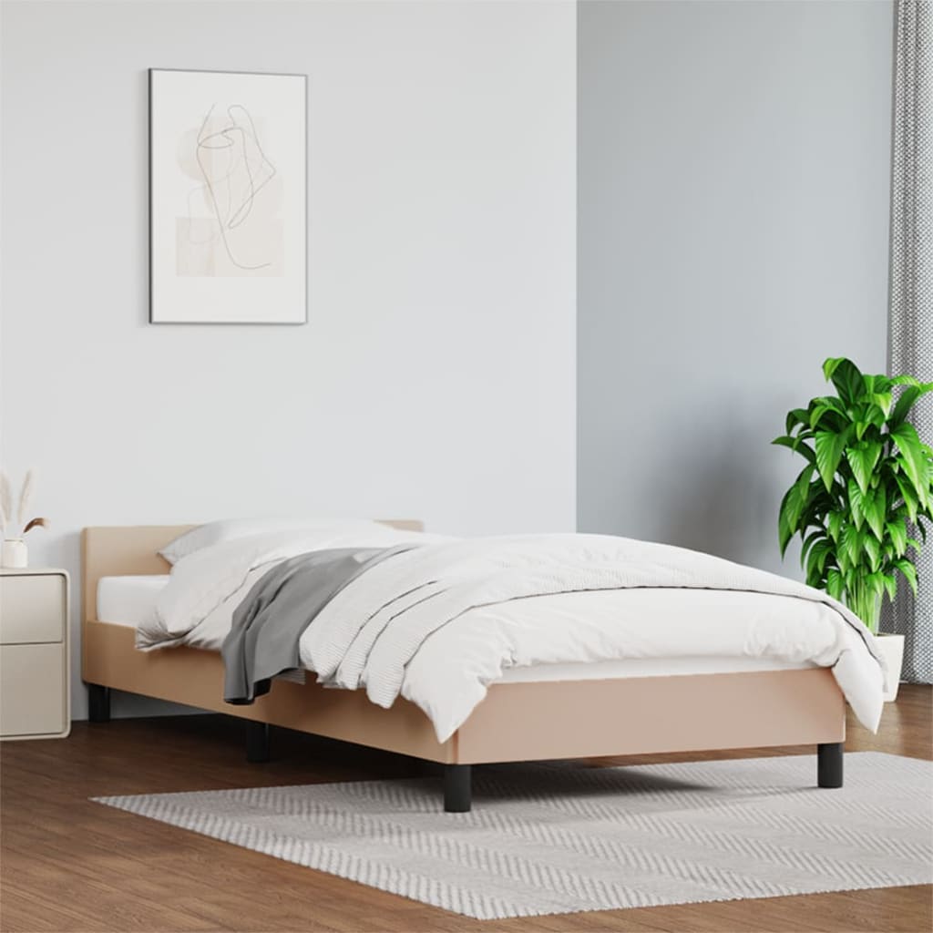 Bedframe met hoofdeinde zonder matras Cappuccino 80x200 cm is nu te koop bij PeponiXL, paradijselijk wonen!