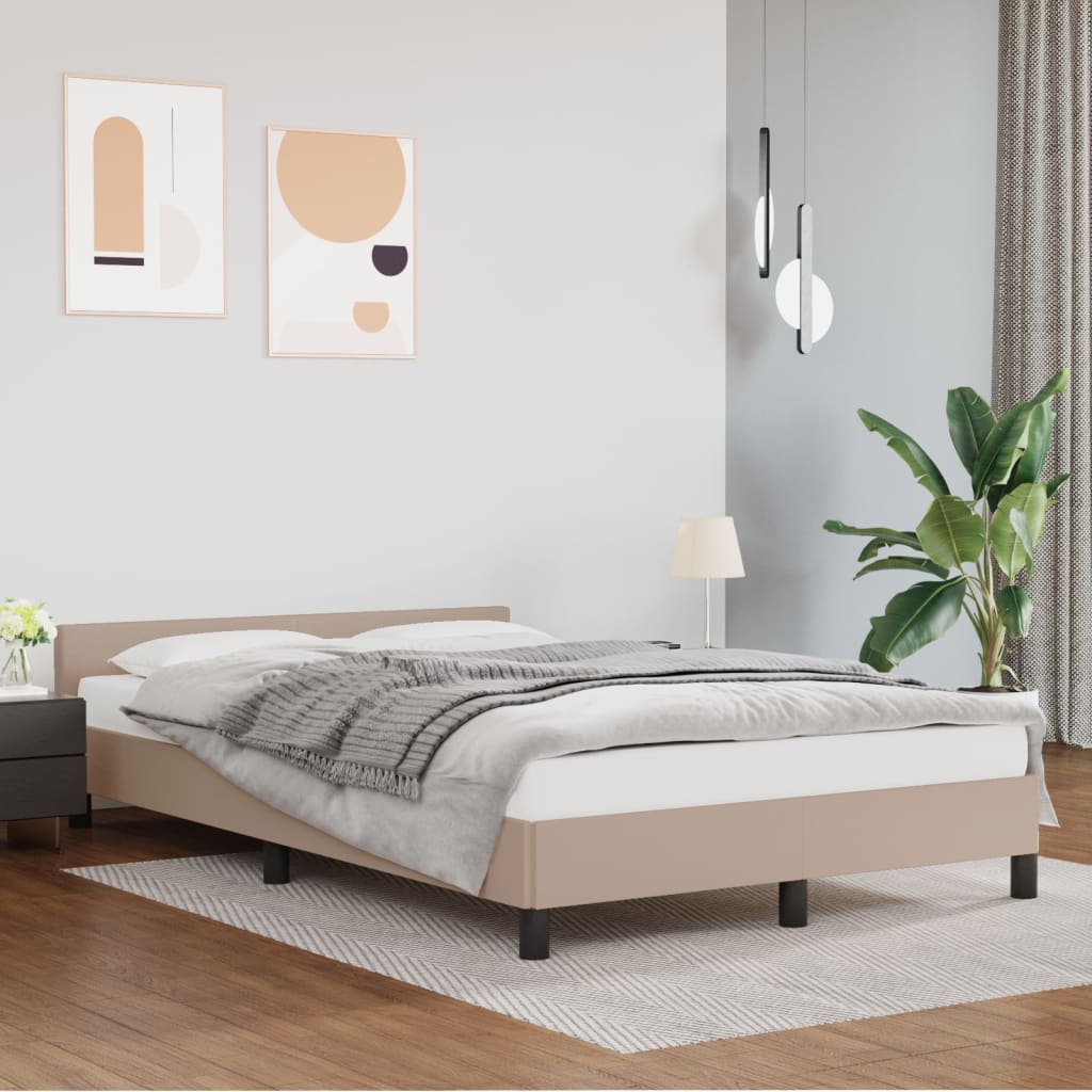 Bedframe met hoofdeinde zonder matras Cappuccino 140x190 cm is nu te koop bij PeponiXL, paradijselijk wonen!