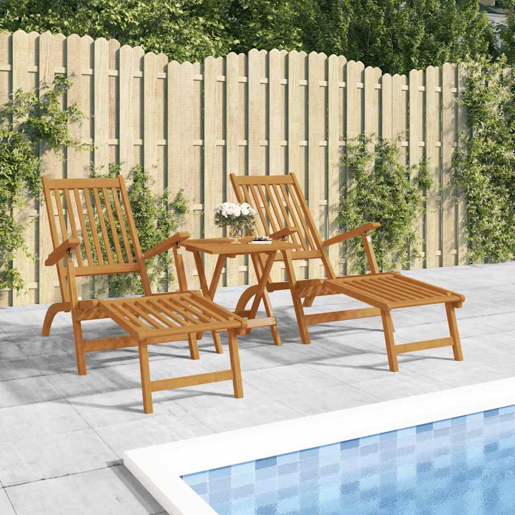Terrasstoelen met voetensteun en tafel massief acaciahout is nu te koop bij PeponiXL, paradijselijk wonen!