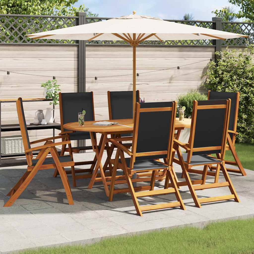 Tuinstoelen inklapbaar 6 st massief acaciahout en textileen is nu te koop bij PeponiXL, paradijselijk wonen!