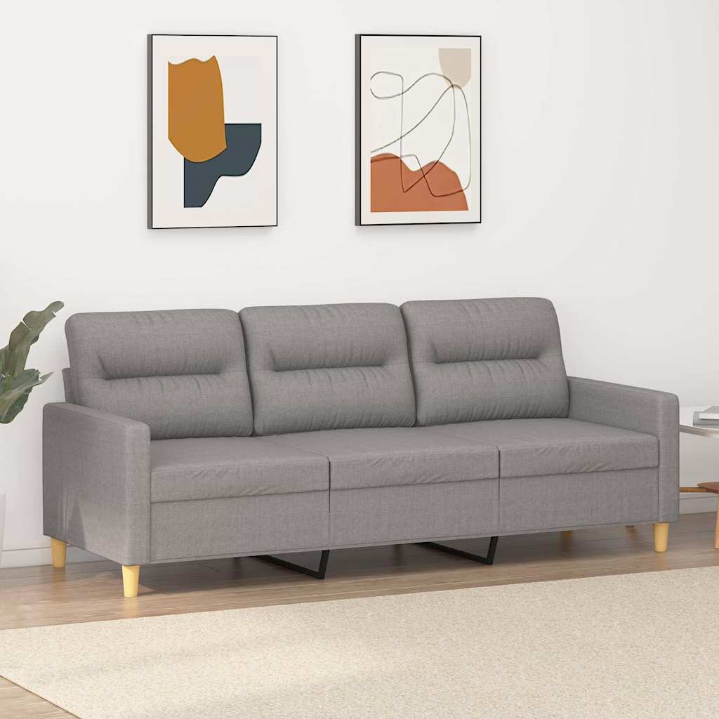 Driezitsbank 180 cm stof lichtgrijs is nu te koop bij PeponiXL, paradijselijk wonen!