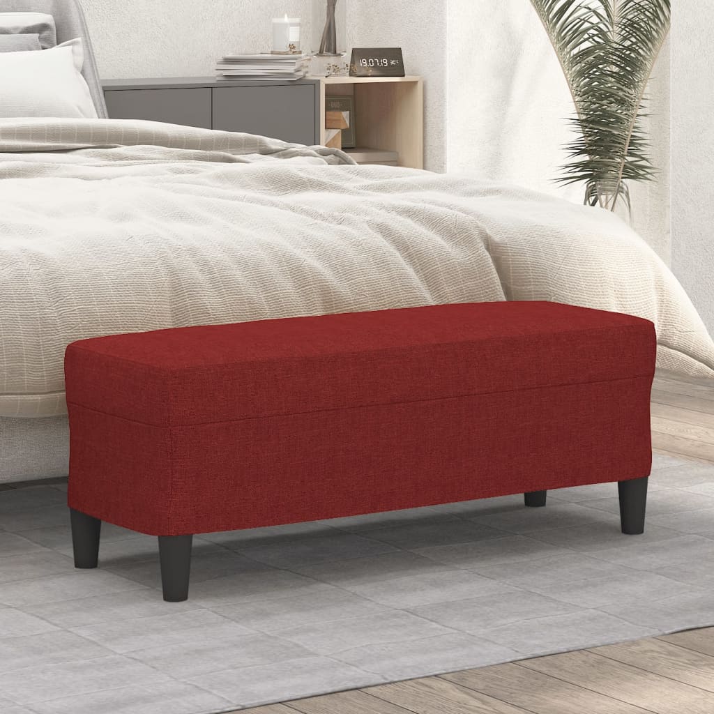 Bankje 100x35x41 cm stof wijnrood is nu te koop bij PeponiXL, paradijselijk wonen!