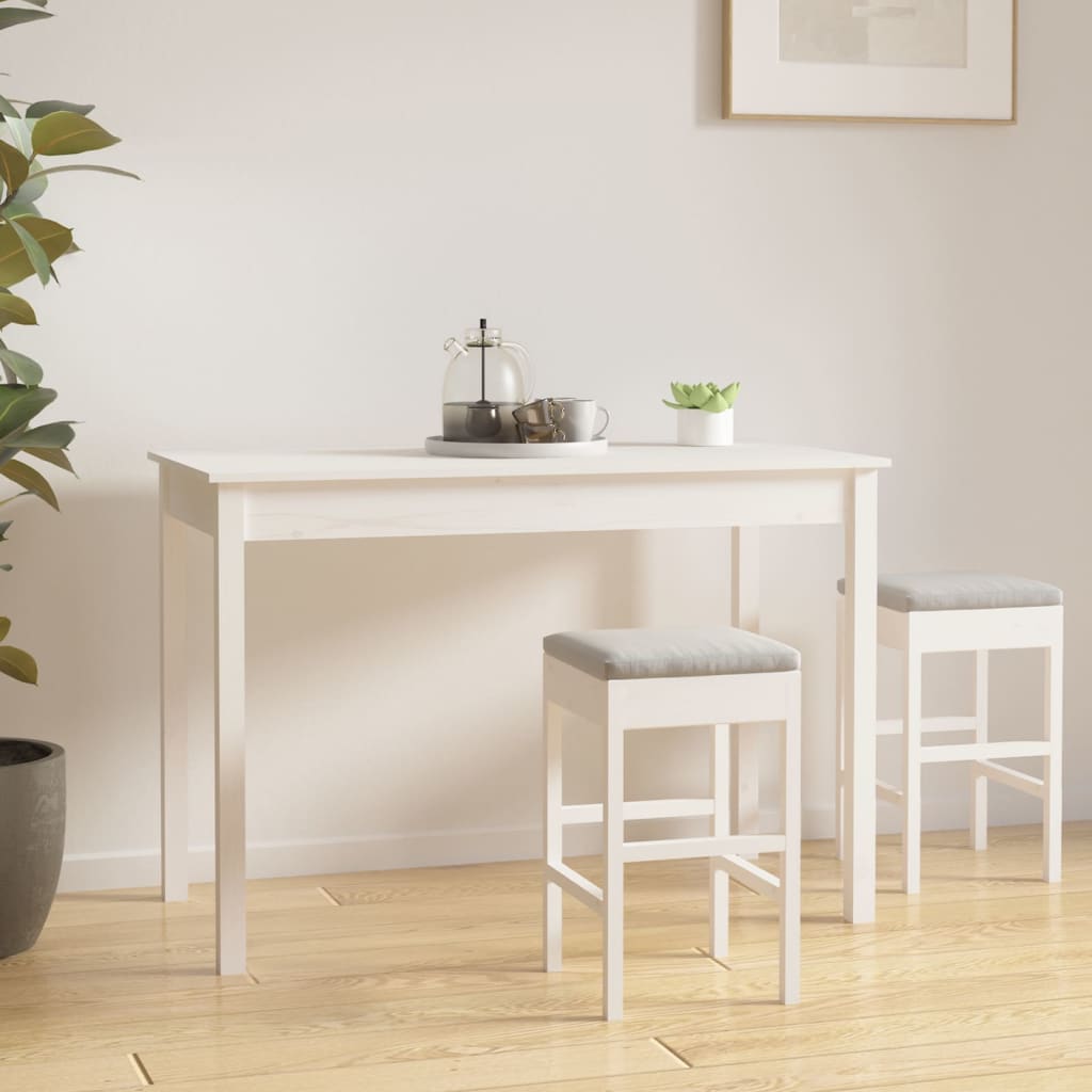 Eettafel 110x55x75 cm massief grenenhout wit is nu te koop bij PeponiXL, paradijselijk wonen!