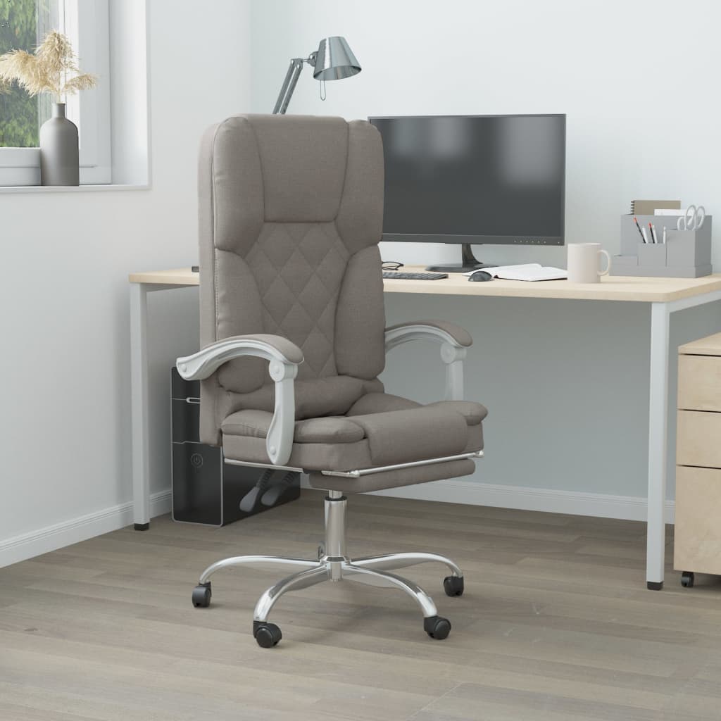 Kantoorstoel massage verstelbaar stof taupe is nu te koop bij PeponiXL, paradijselijk wonen!
