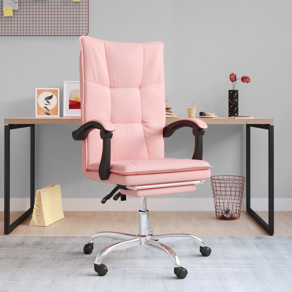 Kantoorstoel verstelbaar kunstleer roze is nu te koop bij PeponiXL, paradijselijk wonen!