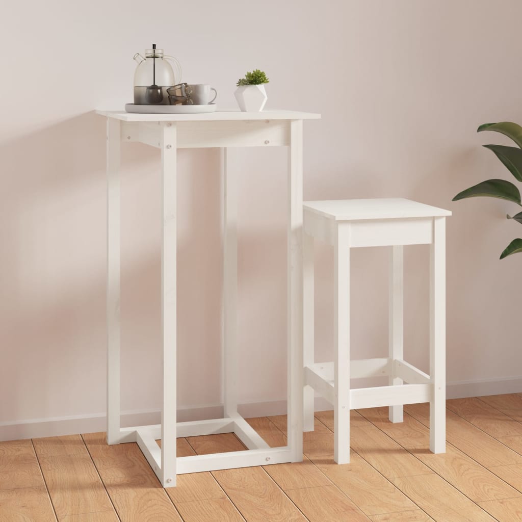 Bartafel 60x60x110 cm massief grenenhout wit is nu te koop bij PeponiXL, paradijselijk wonen!