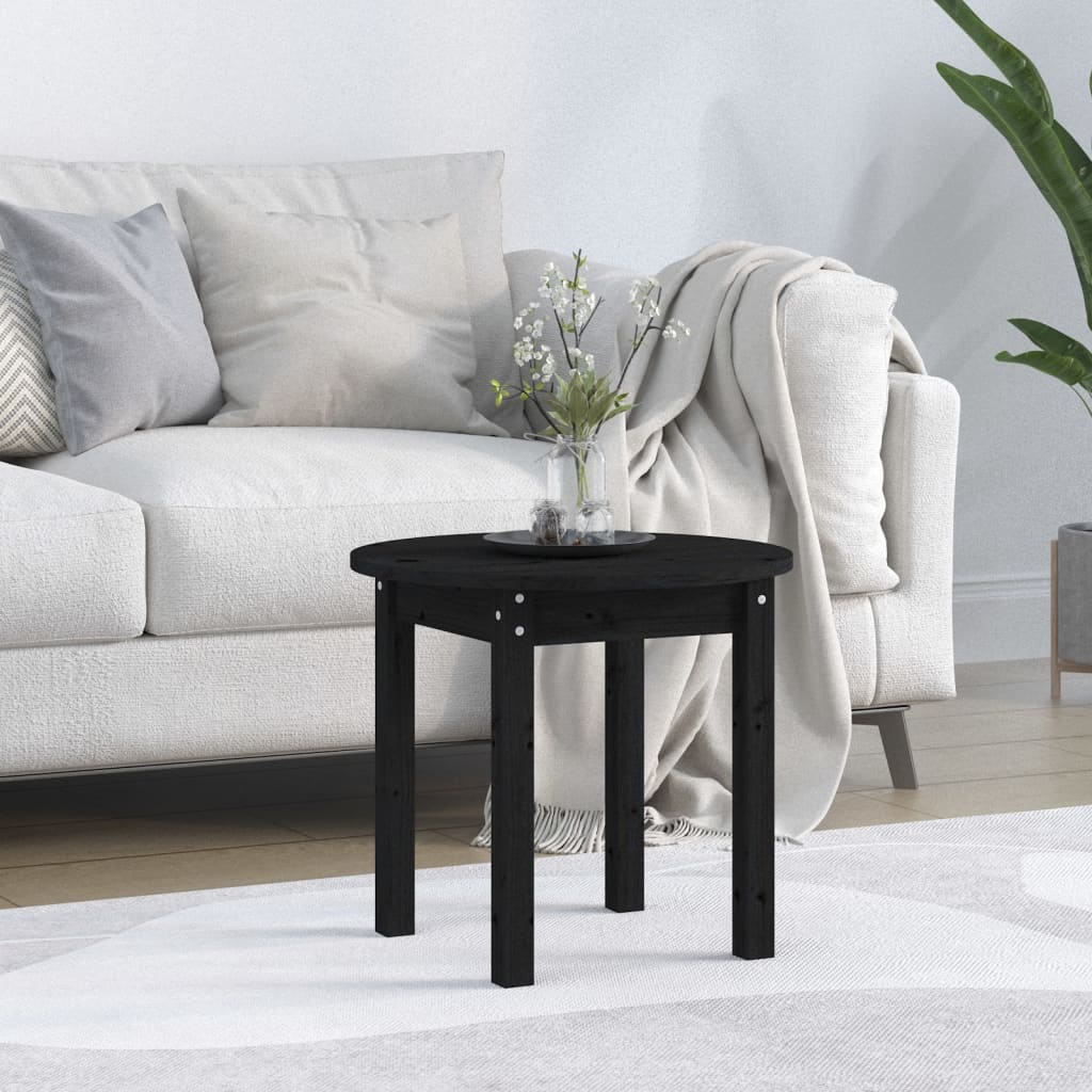 Salontafel Ø 45x40 cm massief grenenhout zwart is nu te koop bij PeponiXL, paradijselijk wonen!