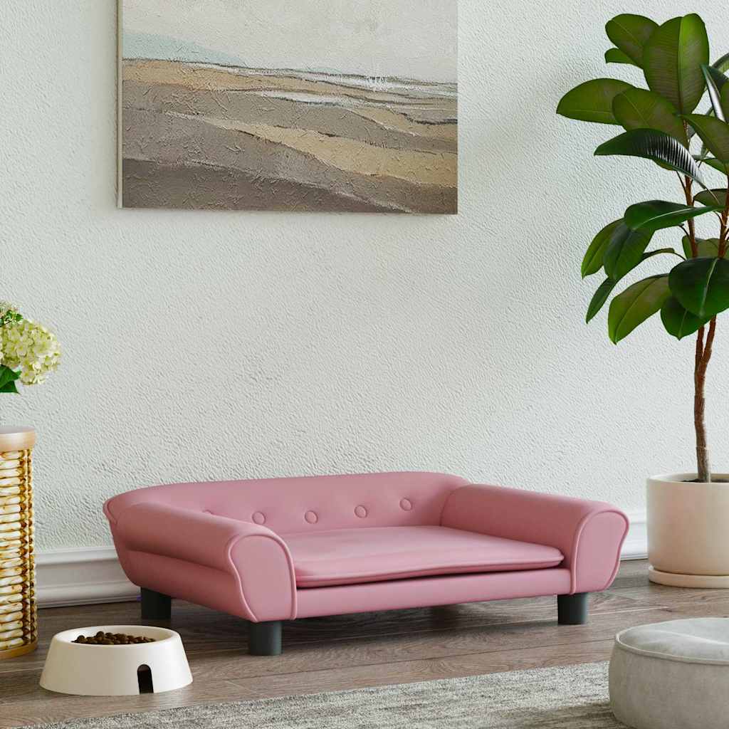 Hondenmand 70x48x22 cm fluweel roze is nu te koop bij PeponiXL, paradijselijk wonen!