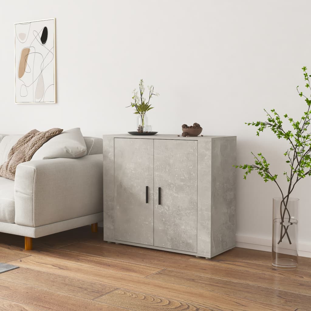 Dressoir 80x33x70 cm bewerkt hout betongrijs is nu te koop bij PeponiXL, paradijselijk wonen!