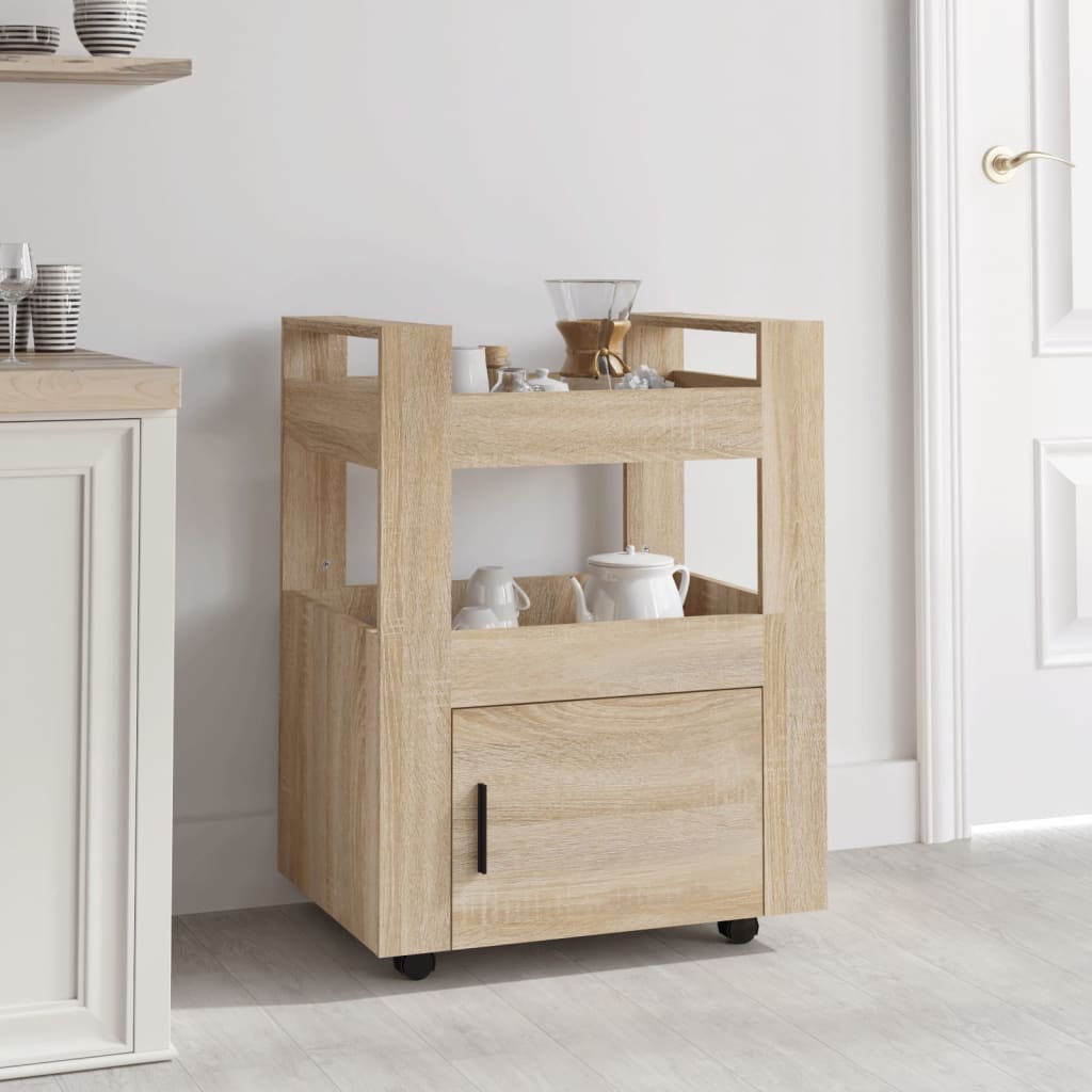 Keukentrolley 60x45x80 cm bewerkt hout sonoma eikenkleurig is nu te koop bij PeponiXL, paradijselijk wonen!