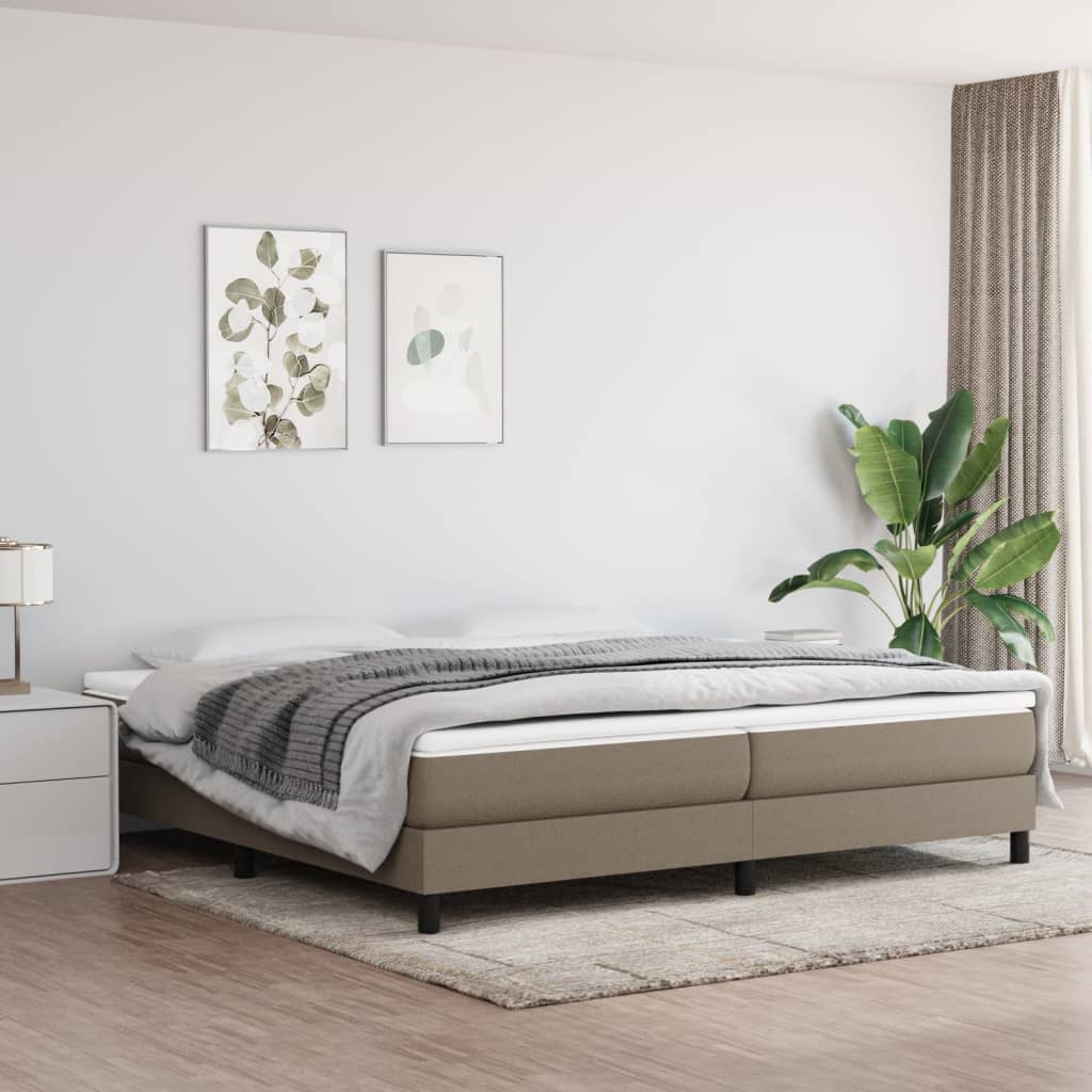 Boxspring bed stof taupe 200x200 cm is nu te koop bij PeponiXL, paradijselijk wonen!