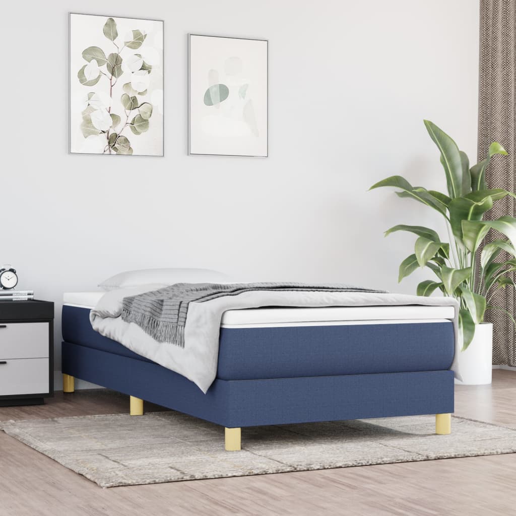 Boxspring bed 90x190 cm stof blauw is nu te koop bij PeponiXL, paradijselijk wonen!