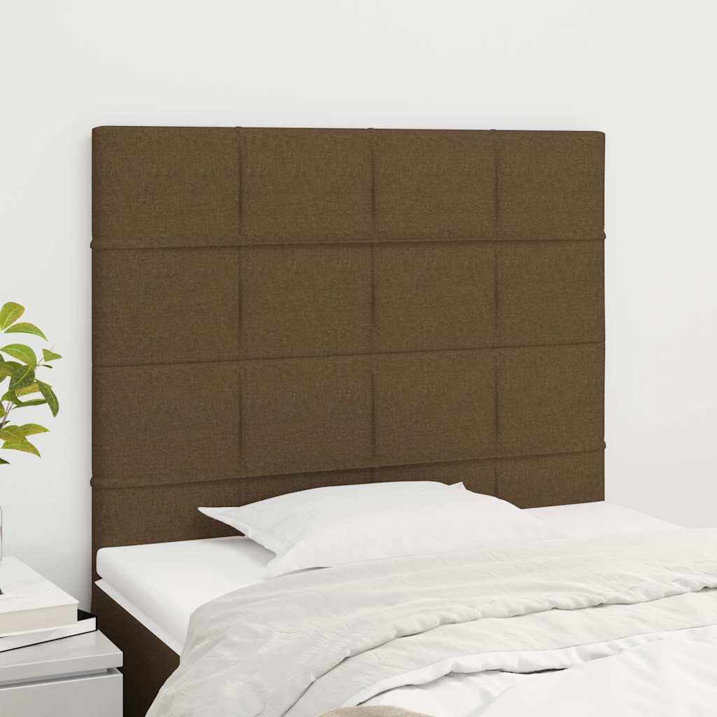 Hoofdbord donkerbruin 80x5x118/128 cm stof is nu te koop bij PeponiXL, paradijselijk wonen!