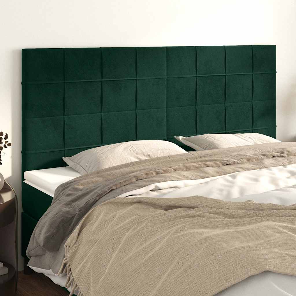 Hoofdbord donkergroen 180x5x118/128 cm fluweel is nu te koop bij PeponiXL, paradijselijk wonen!