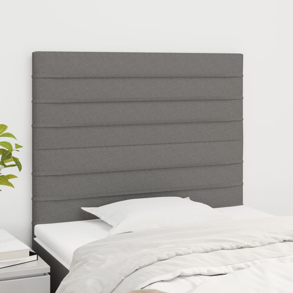 Hoofdbord donkergrijs 100x5x118/128 cm Stof is nu te koop bij PeponiXL, paradijselijk wonen!