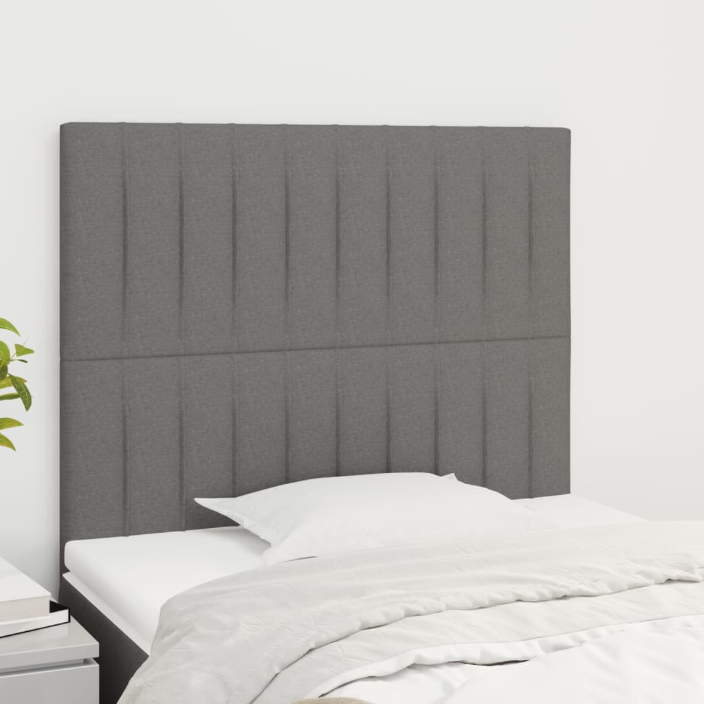 Hoofdbord donkergrijs 80x5x118/128 cm Stof is nu te koop bij PeponiXL, paradijselijk wonen!