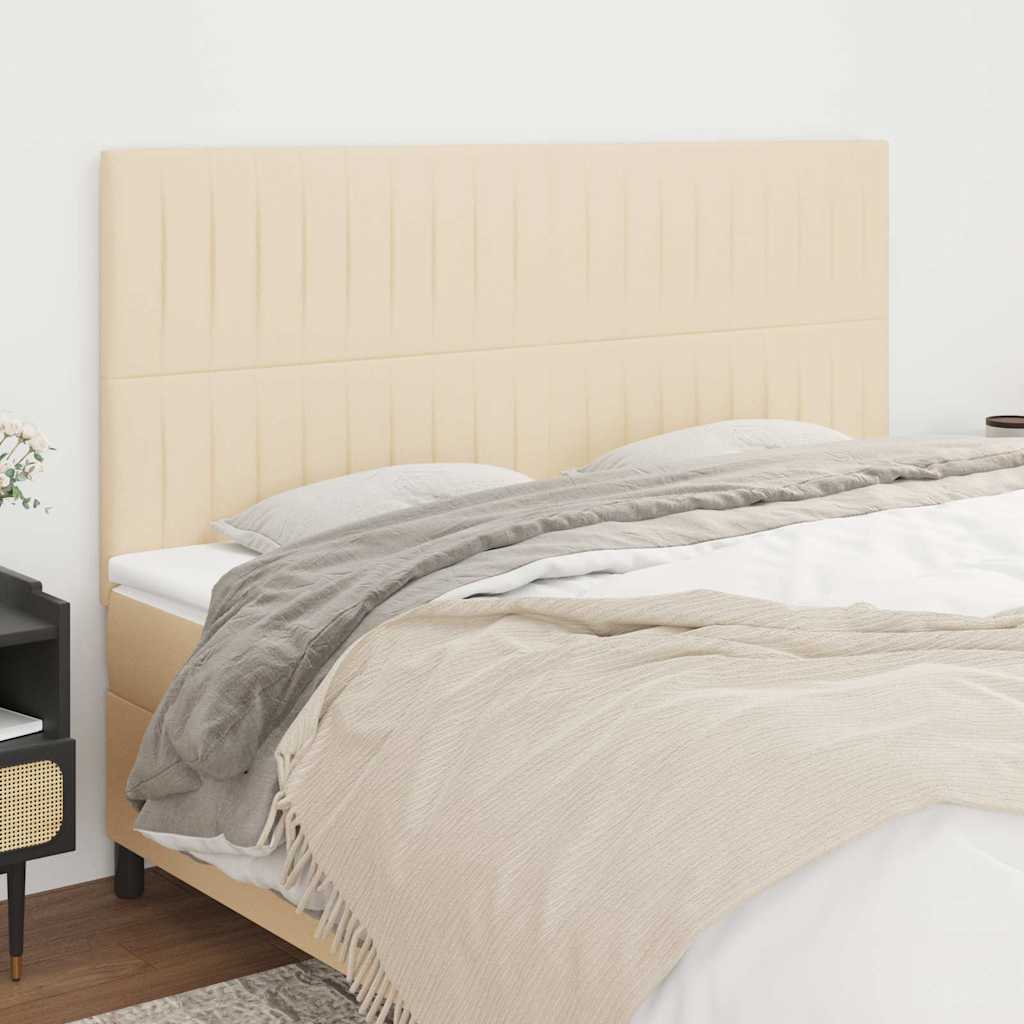 Hoofdbord crème 180x5x118/128 cm stof is nu te koop bij PeponiXL, paradijselijk wonen!